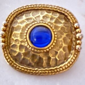 Gold and Blue Statement Brooch by Monet